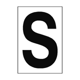 Letter S White Sign - PVC Safety Signs
