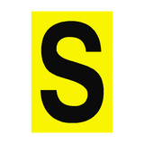 Letter S Yellow Sign - PVC Safety Signs
