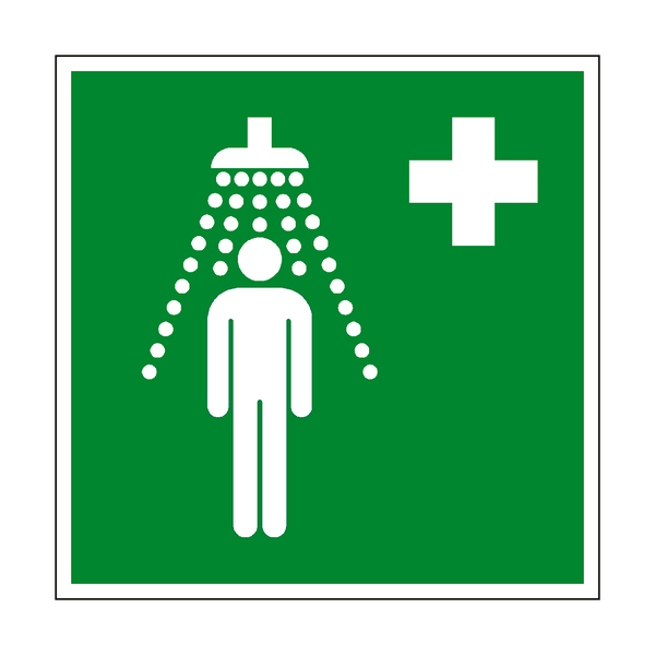 Safety Shower Symbol Sign - PVC Safety Signs
