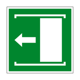 Slide Left to Open Symbol Sign - PVC Safety Signs