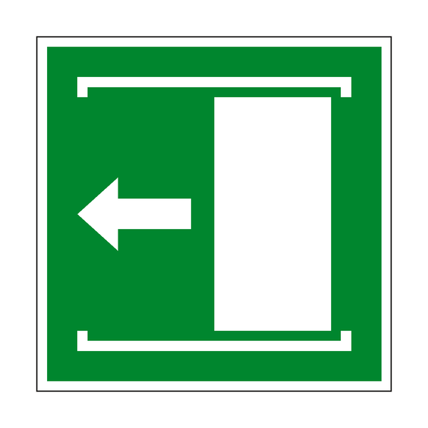 Slide Left to Open Symbol Sign - PVC Safety Signs
