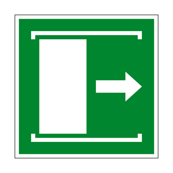 Slide Right to Open Symbol Sign - PVC Safety Signs