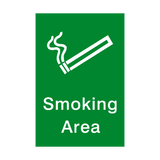 Smoking Area Portrait Sign - PVC Safety Signs