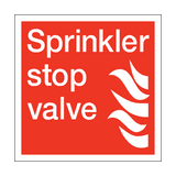 Sprinkler Stop Valve Square Sign - PVC Safety Signs