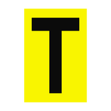 Letter T Yellow Sign - PVC Safety Signs