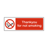 Thank You For Not Smoking Sign - PVC Safety Signs