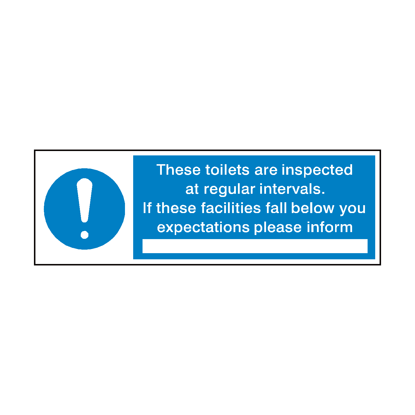 Toilet Inspection Hygiene Sign | PVC Safety Signs