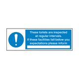 Toilet Inspection Hygiene Sign - PVC Safety Signs