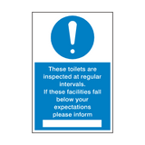 Toilet Inspection Sign - PVC Safety Signs