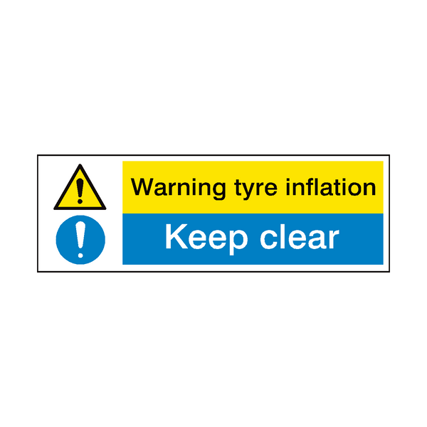 Tyre Inflation Hazard Garage Sign - PVC Safety Signs