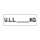 ULL Sign Kg White Custom Weight - PVC Safety Signs