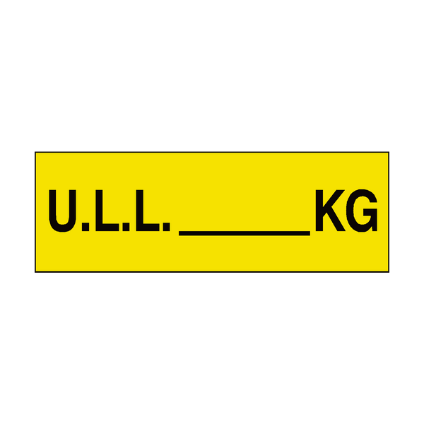 ULL Sign KG Yellow - PVC Safety Signs