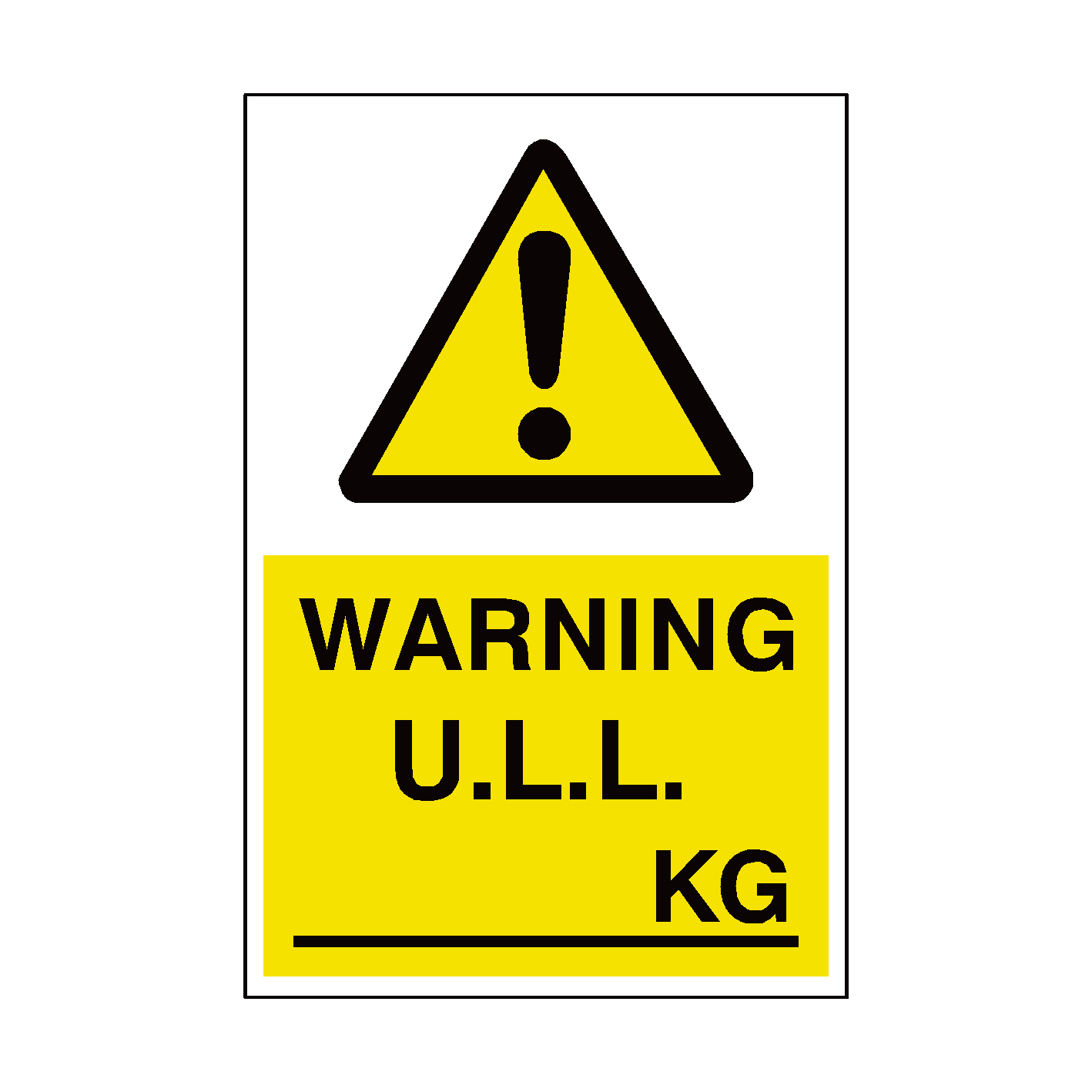 Unladen Weight Sign KG
