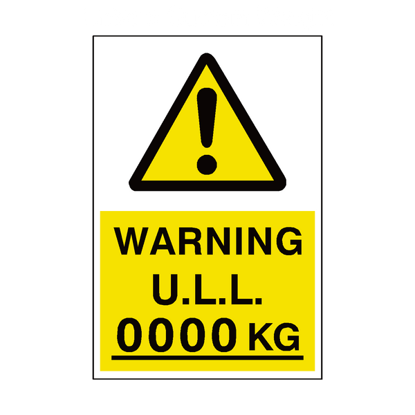 unladen Weight Sign Kg Custom Weight - PVC Safety Signs
