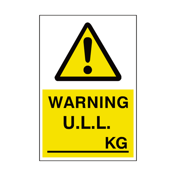 Unladen Weight Sign KG - PVC Safety Signs