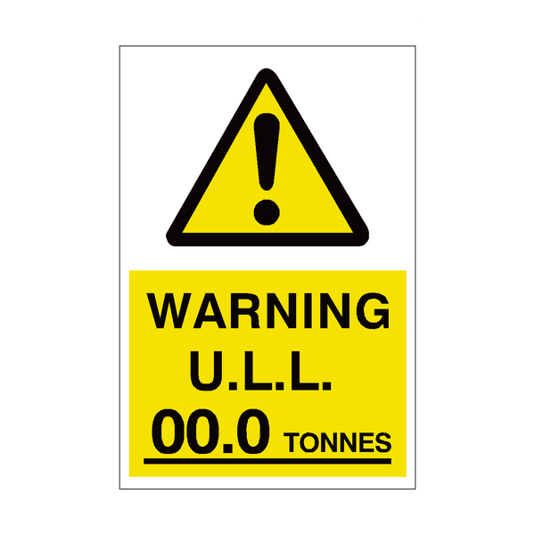 Unladen Weight Sign Tonnes Custom Weight - PVC Safety Signs