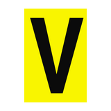 Letter V Yellow Sign - PVC Safety Signs