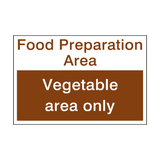 Vegetable Area Sign - PVC Safety Signs