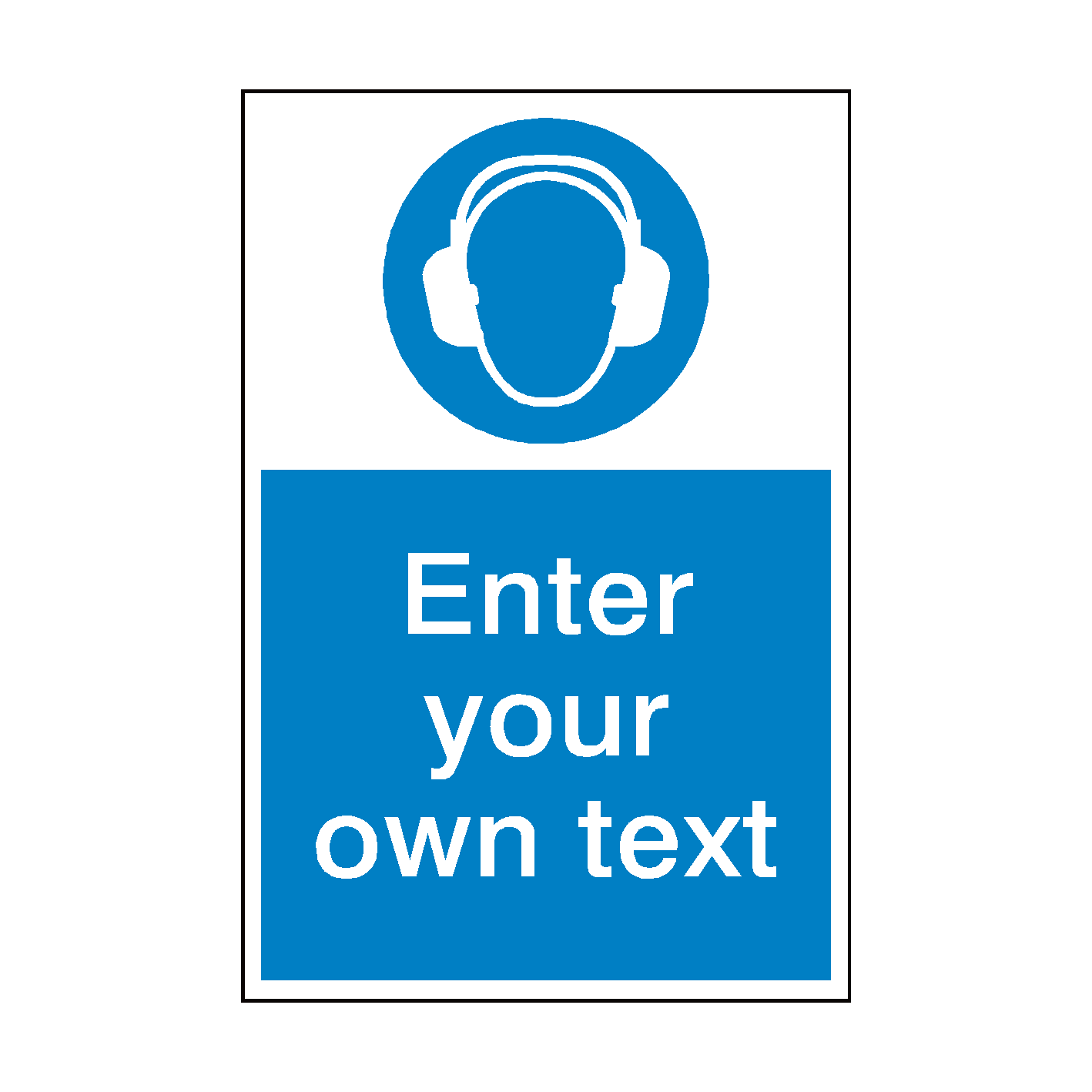 Wear Ear Protection Custom Mandatory Sign | PVC Safety Signs