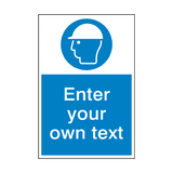 Wear Hard Hat Custom Mandatory Sign - PVC Safety Signs