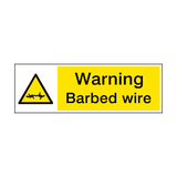 Warning Barbed Wire Hazard Sign - PVC Safety Signs