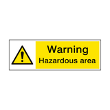 Warning Hazardous Area Hazard Sign - PVC Safety Signs