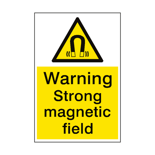 Warning Magnetic Field Sign Portrait EMF - PVC Safety Signs