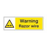 Warning Razor Wire Hazard Sign - PVC Safety Signs