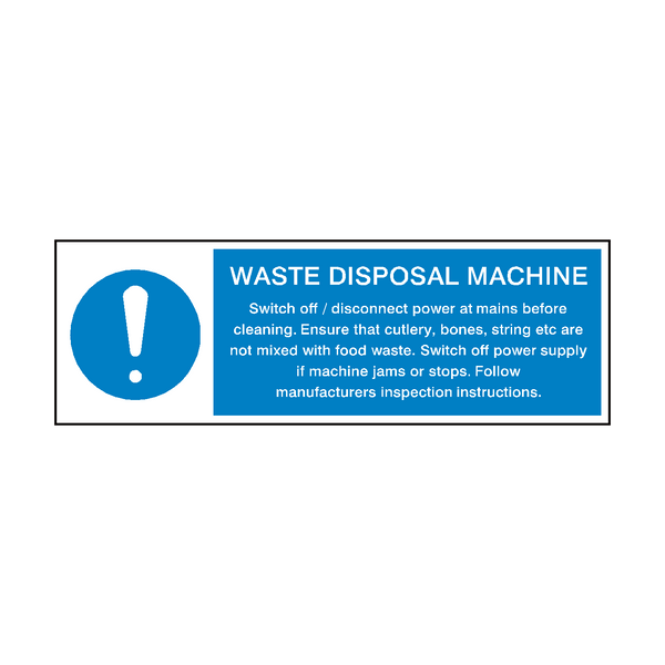 Disposal Sign Instrument Waste Disposal Machine Instructions Sign | PVC Safety Signs