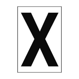 Letter X White Sign - PVC Safety Signs
