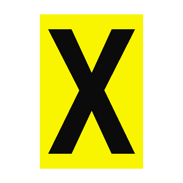 Letter X Yellow Sign - PVC Safety Signs