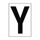 Letter Y White Sign - PVC Safety Signs