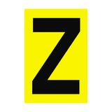 Letter Z Yellow Sign - PVC Safety Signs