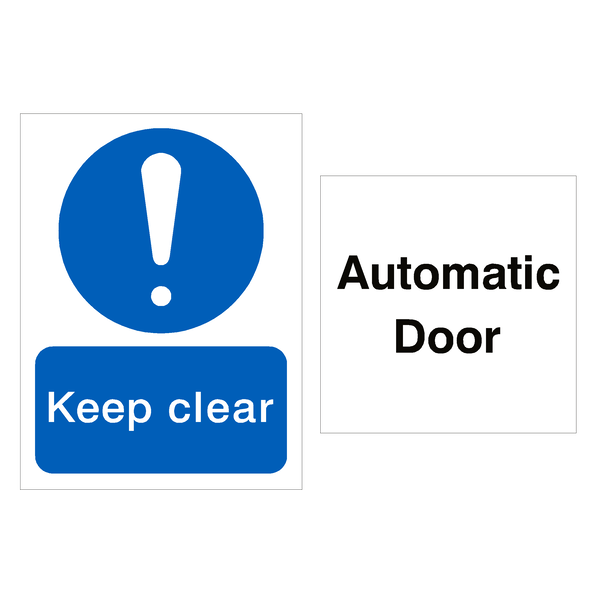Automatic Keep Clear Door Sign Pack - PVC Safety Signs