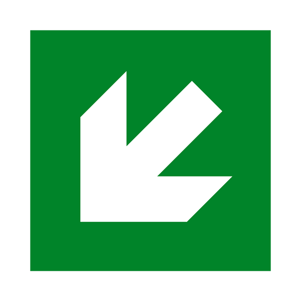 Arrow Down Left Sign - PVC Safety Signs