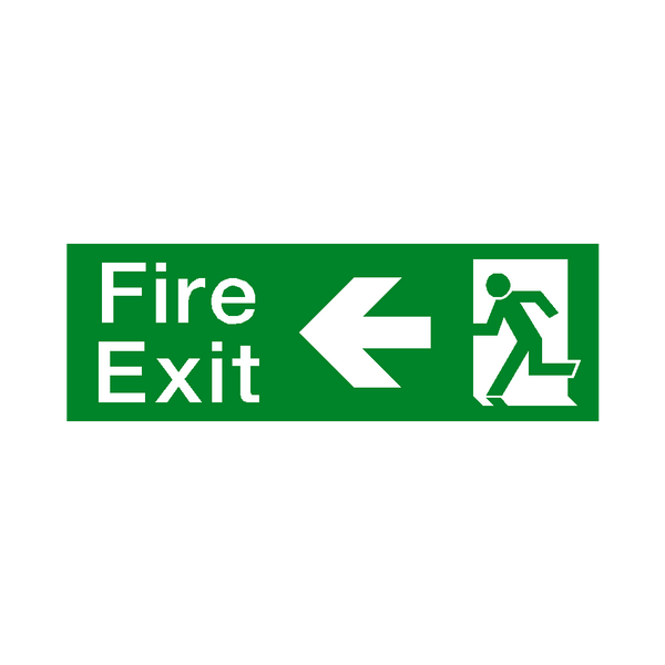 Fire Exit Arrow Left Sign - PVC Safety Signs