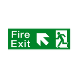 Fire Exit Arrow Up Left Sign - PVC Safety Signs