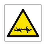 Barb Wire Hazard Symbol Sign - PVC Safety Signs