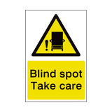 Blind Spot Take Care Sign - PVC Safety Signs