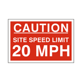 20 Mph Site Speed Limit Sign - PVC Safety Signs