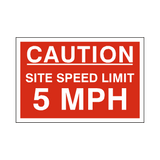 5 Mph Site Speed Limit Sign - PVC Safety Signs