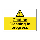 Caution Cleaning In Progress Sign - PVC Safety Signs