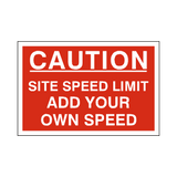 Custom Mph Site Speed Limit Sign - PVC Safety Signs