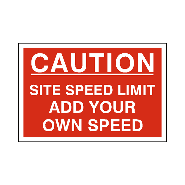 Custom Mph Site Speed Limit Sign - PVC Safety Signs