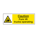 Caution Fork Lift Truck Hazard Sign - PVC Safety Signs