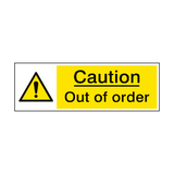 Caution Out Of Order Hazard Sign - PVC Safety Signs