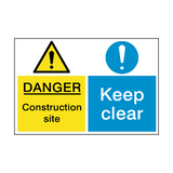 Construction Site Keep Clear Dual Sign - PVC Safety Signs