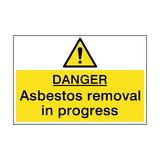 Danger Asbestos Removal Hazard Sign - PVC Safety Signs