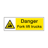 Danger Fork Lift Truck Hazard Sign - PVC Safety Signs