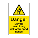 Danger Trapped Hands Sign - PVC Safety Signs